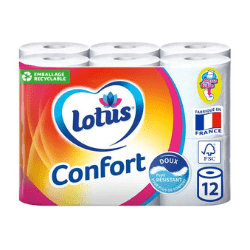 PAPIER TOILETTE – LOTUS – 12 ROULEAUX